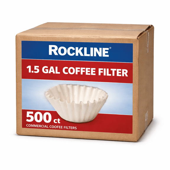 Rockline 1.5 Gallon Commercial Coffee Filters, Disposable Basket Filters, 500 Count