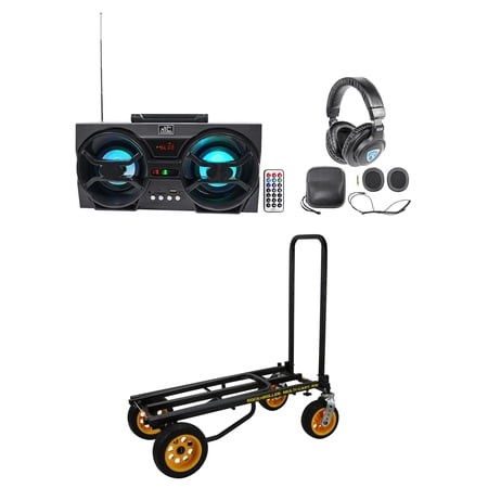 RocknRoller R18RT MultiCart R16 DJ PA 700 lb. Equipment Cart+Speaker+Headphones