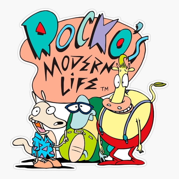 Rocko_S Modern Life Original Logo Trio Er, Phone Decal Water Bottle Stickers Car Decals, Funny Birthday Gift