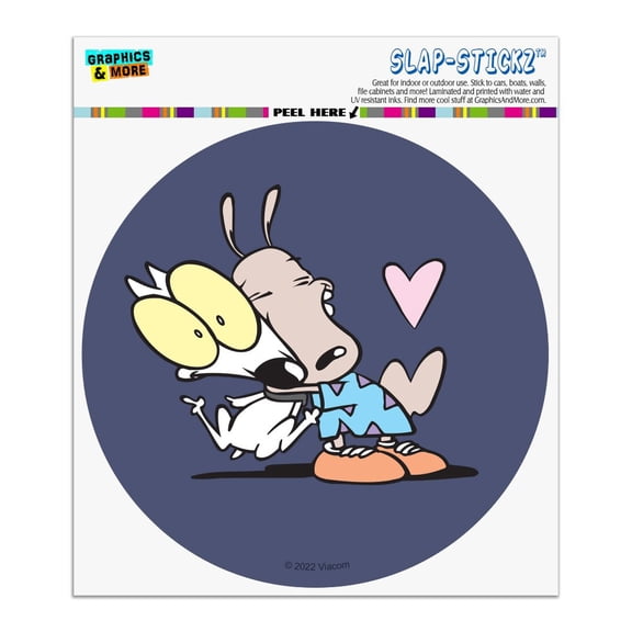 Rocko's Modern Life Hug Automotive Car Window Locker Circle Bumper Sticker