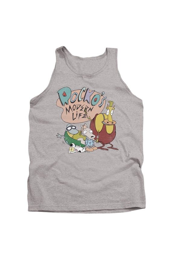 Rocko's Modern Life Logo Group Unisex Adult Tank Top,Athletic Heather, Small