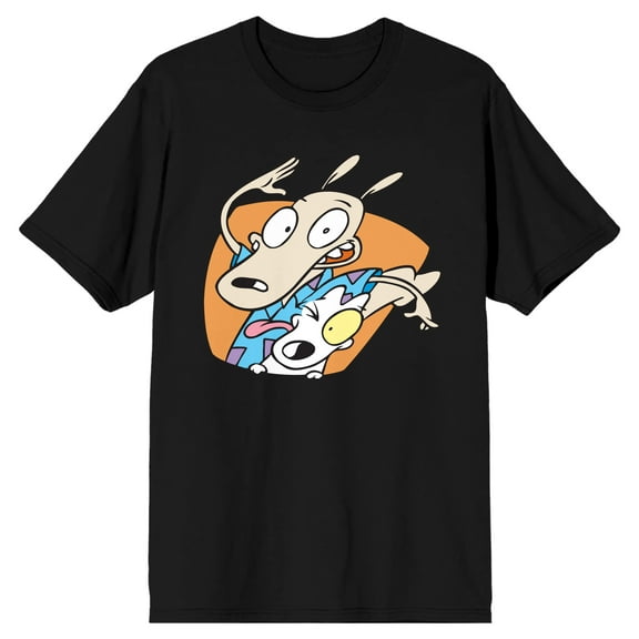 Rocko's Modern Life Rocko And Spunky Men's Black T-shirt-XS