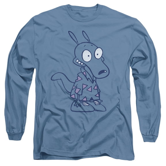 Rocko's Modern Life Rocko Shirt Unisex Adult Long-Sleeve T Shirt (Medium) Carolina Blue