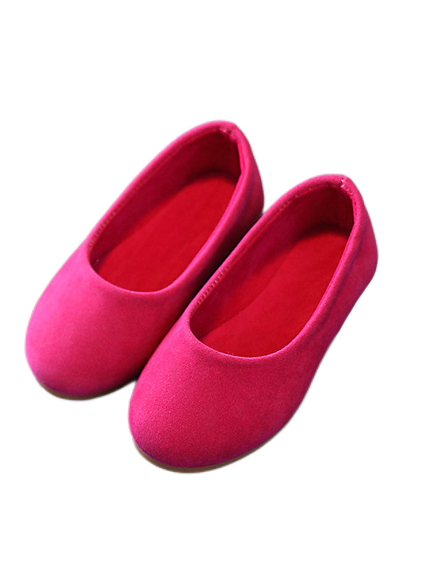 Rockomi Girls Ballet Flats Comfortable Slip On Loafers Dress Shoes Toddler Little Kid Rose Red 3Y Girl s Pink