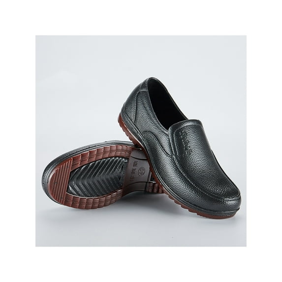 Rockomi Kitchen Chef Shoes for Men Work Flats Oil Water Resistant Garden Clogs Black 9.5
