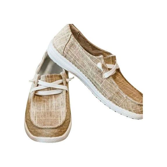 Rockomi Ladies Comfort Casual Shoes Driving Breathable Round Toe Loafers Work Lightweight Flat Khaki 6.5