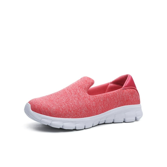 Rockomi Womens Slip On Shoes Casual Flats Sneakers Ladies Comfortable Non Slip Shoes Pink 7.5