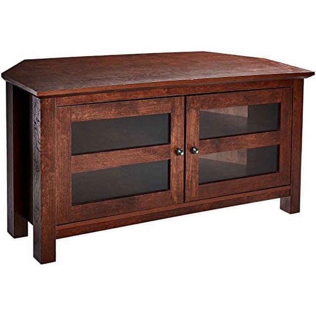 Rockpoint Adonia Corner TV Stand Media Console, 44inch Milk