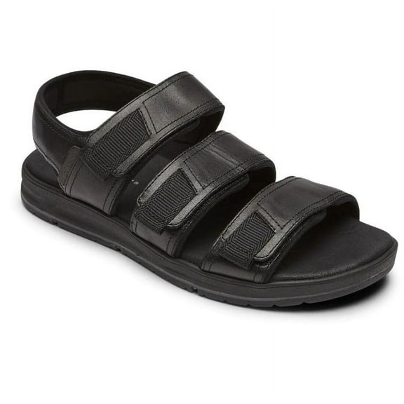 Rockport LB M Dress 3 Band Men's Black Sandals 8.5W