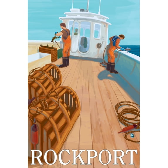 Rockport, Massachusetts, Lobster Fishing (9x12 Wall Art Print, Home Decor)