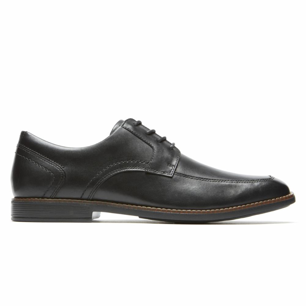 Black Leather Apron Toe Oxford Shoes for Men by Kuwait Ubuy
