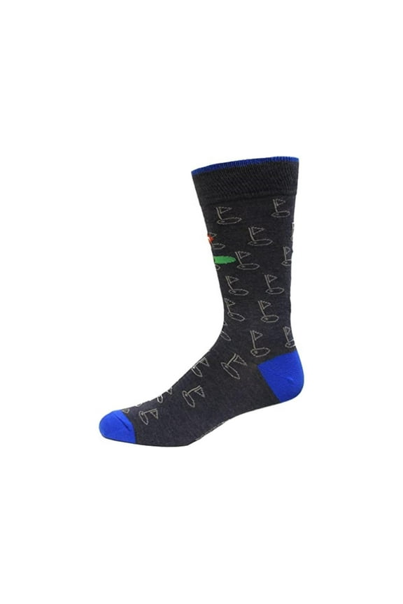 Men's Golf Green Crew Socks 1 Pair, Navy, Men's US: 8-12 / EU: 41-45
