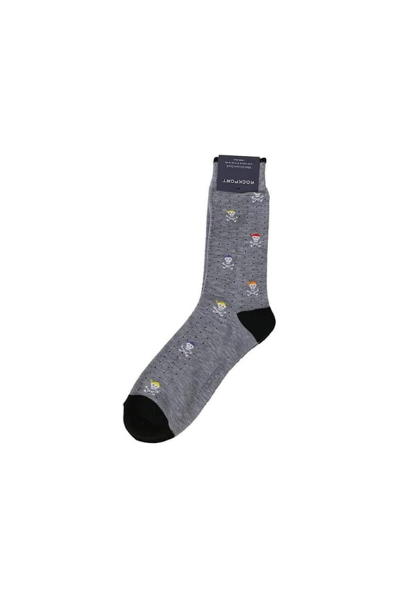Men's Skull & Crossbones Crew Socks 1 Pair, Grey Heather, Men's US: 8-12 / EU: 41-45