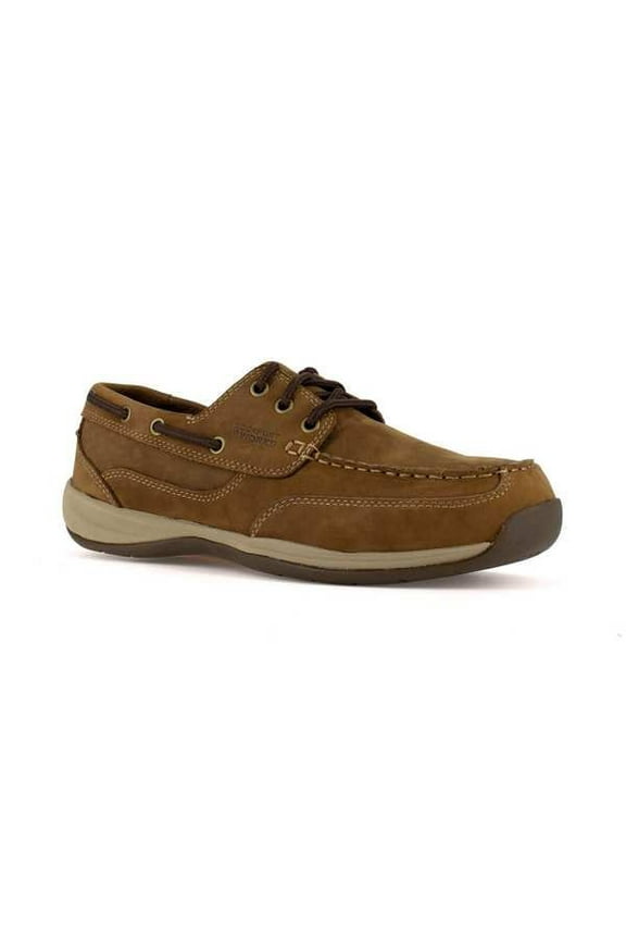 Rockport Men's Works Sailing Club Boat Shoes Steel Toe Brown 14 D(M) US