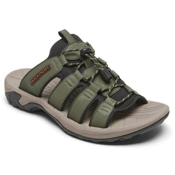 Rockport Mens Byron Bungee Slide Sandal, Adult, Olive, 13 M US