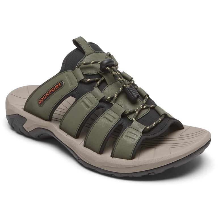 Rockport Mens Byron Bungee Slide Sandal, Adult, Olive, 9 M 