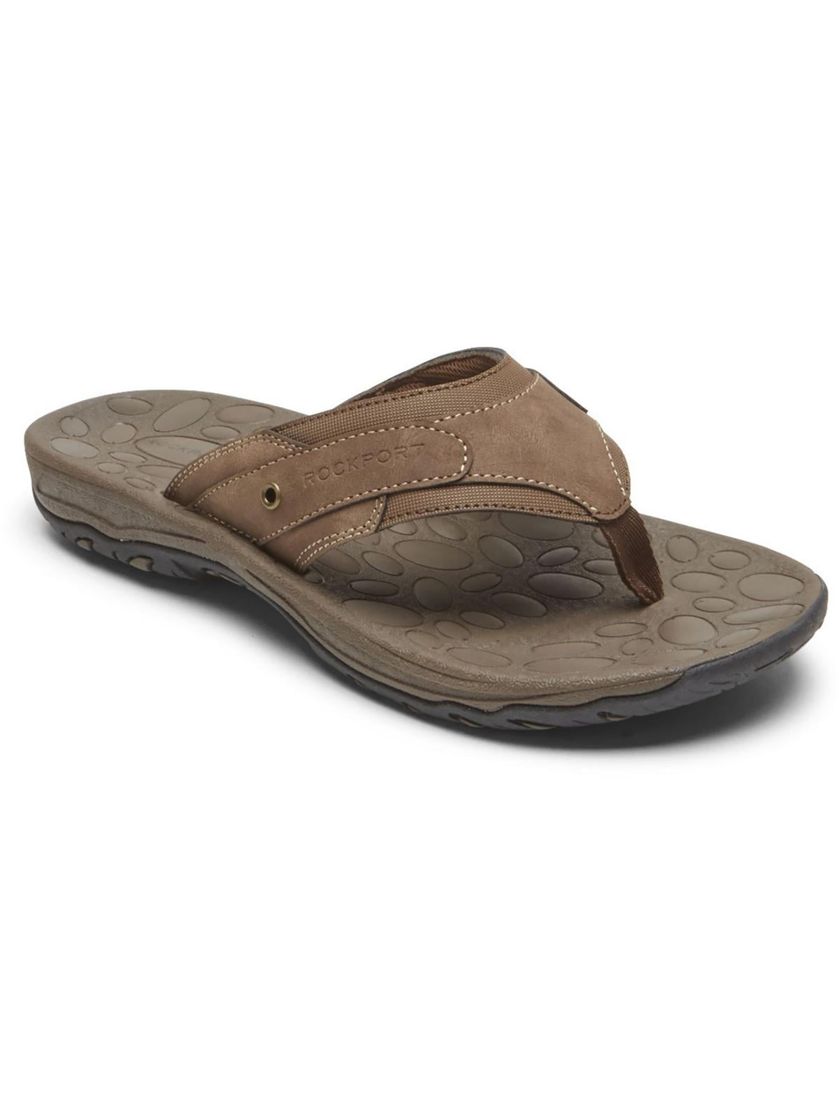 Rockport Mens Hayes Faux Leather Slip On Flip Flops Walmart