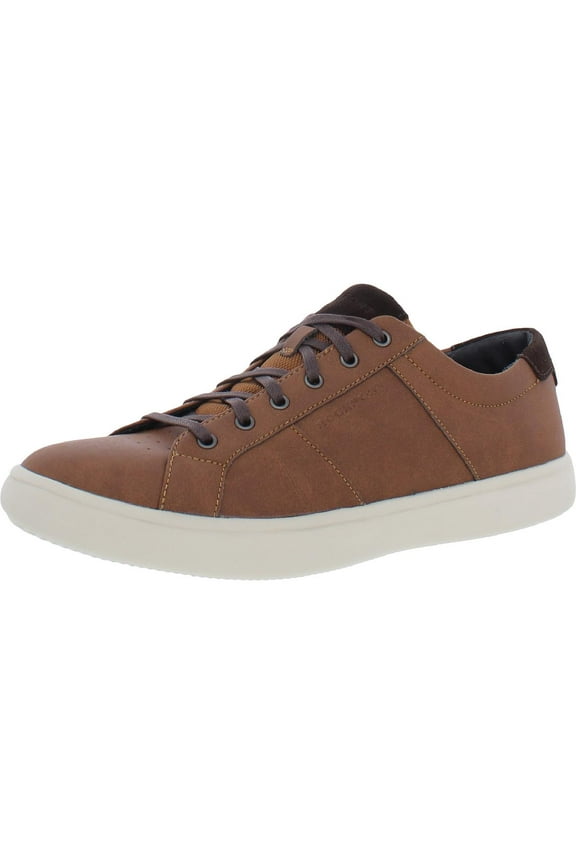 Mens Jarvis Lace To Toe Faux Leather Casual and Fashion Sneakers