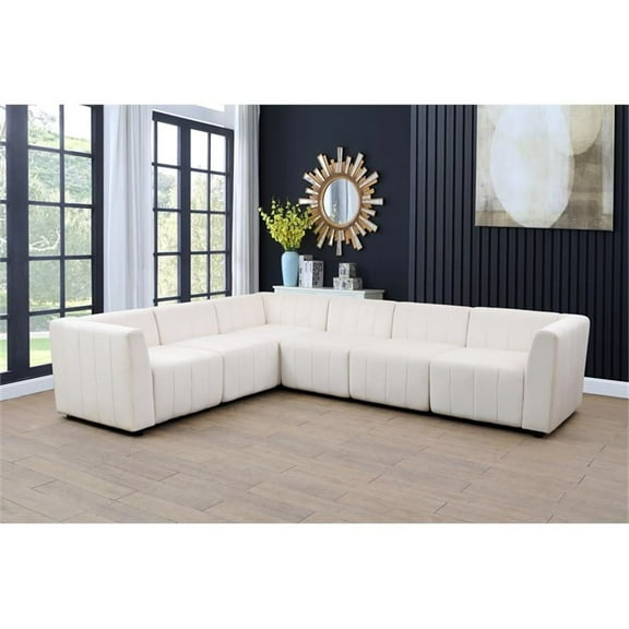 Rockport Modular White Microfiber 6-Piece Living Room Sofa Set