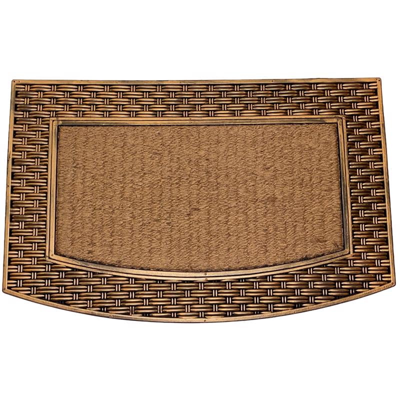 Rockport Premium 34 x 22 in. Beige and Brown Coir Rubber Outdoor Door Mat