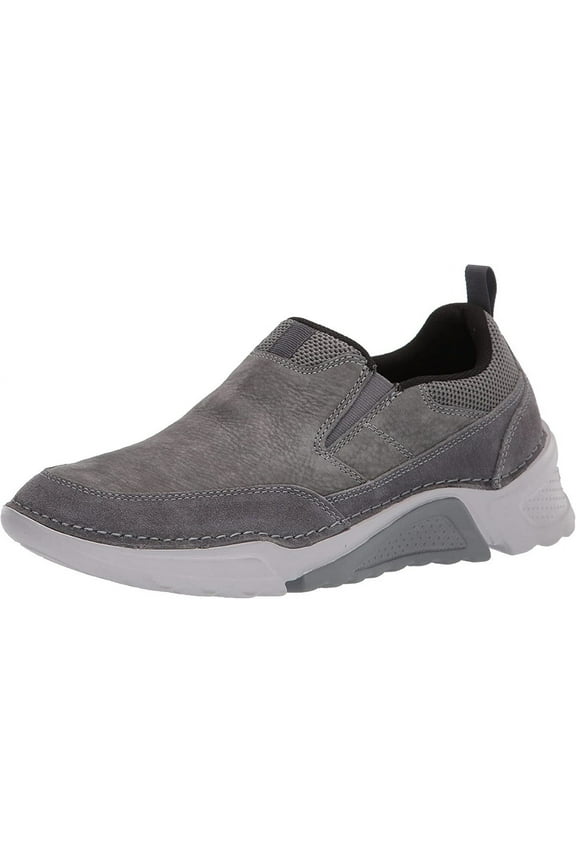 Rocsports Slip On Men's Steel Grey Lea/Sde Sneaker 7.5W