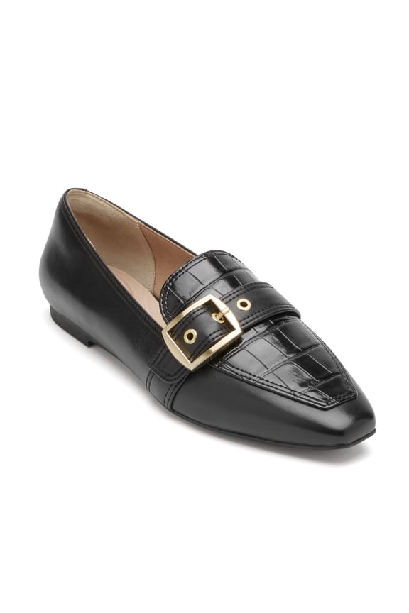 Total Motion Laylani Buckle Women's Black Loafers 9.5M