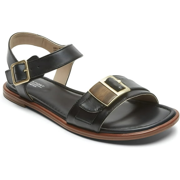 Rockport Total Motion Zadie Buckle Women's Black Sandals 5M