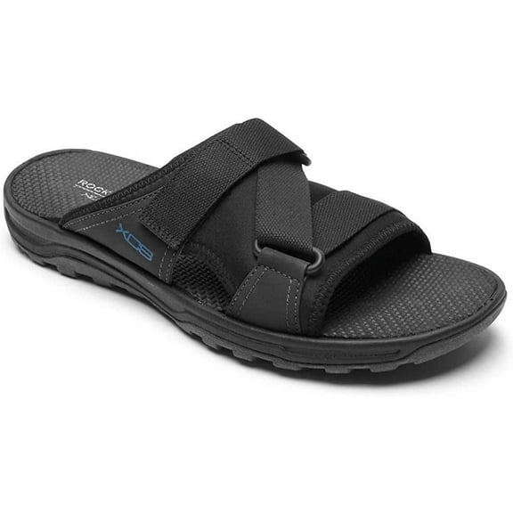 Rockport Trail Technique Hook and Loop Slide Men's Black Sandals 12M