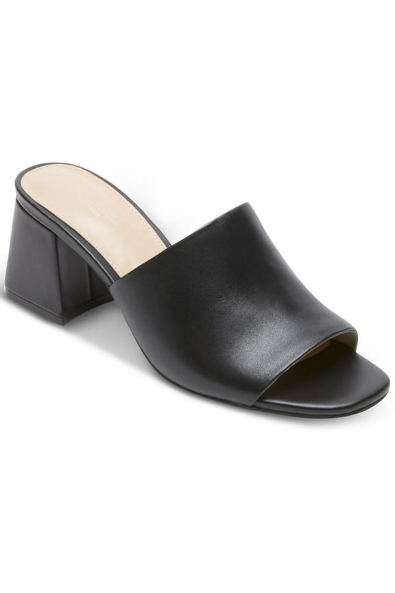 Womens FARRAH Leather Open Toe Mule Sandals