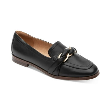 Rockport Womens Womens Susana Woven Chain Slip-On Loafers, Black, Size 10.0
