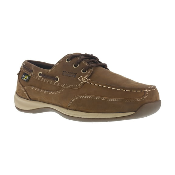 Rockport Works Sailing Club RK6734 Three Eye Tie Boat Shoe with Poron® XRD® Internal Met Guard (Men)