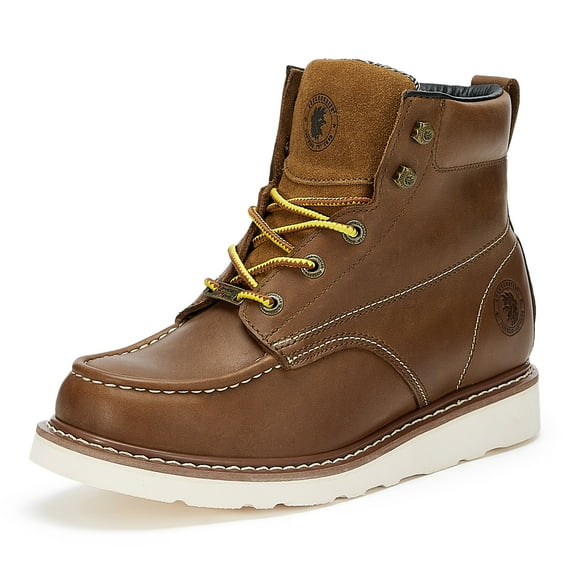 Rockrooster 6" Men's Brown Soft Toe EH Rated Wedge Work Boots for Adult E Width VAP838-10.5