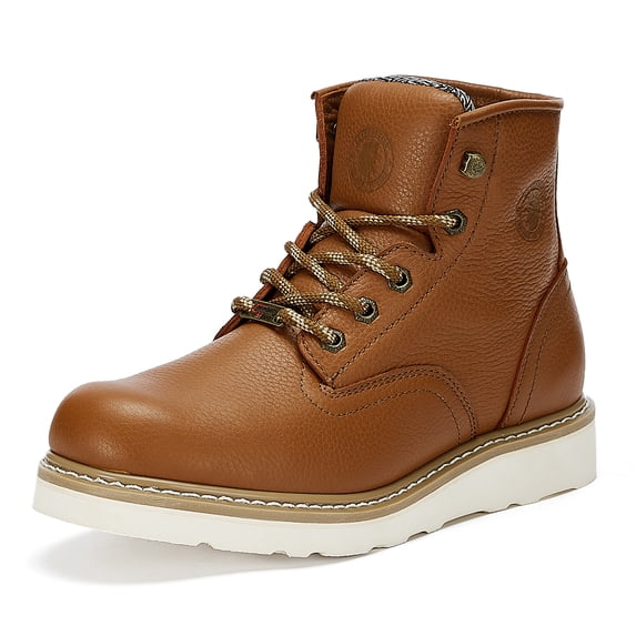 Rockrooster Men's 6" Wide Soft Toe Brown Wedge Work Boots VAP615 US 12