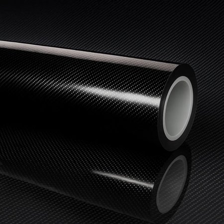 Rockrose 7D Glossy Black Carbon Fiber Vinyl Wrap, Anti Wrinkle, Air Release Carbon Fiber Vinyl Wrap for Computer and Laptop Skin, Phone Cover, Helmets, and Automotive - Size: 60" X 240" (5ft X 20ft)