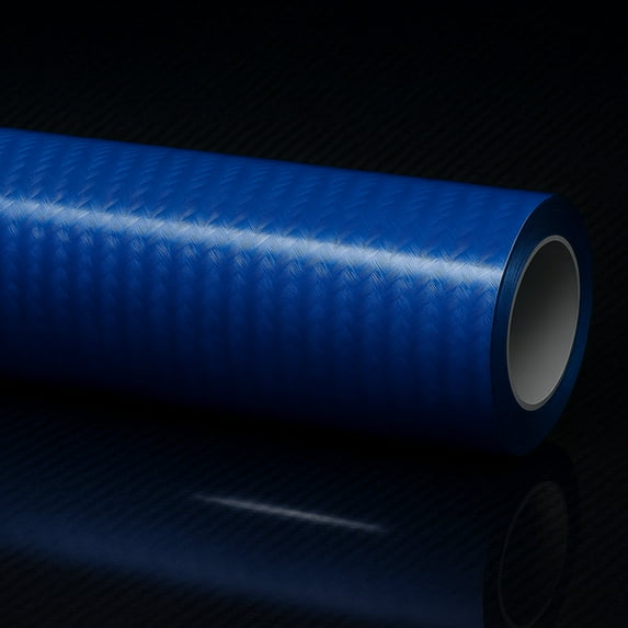 Rockrose 7D Glossy Blue Carbon Fiber Vinyl Wrap, Anti Wrinkle, Air Release - Carbon Fiber Vinyl Wrap for Computer and Laptop Skin, Phone Cover, Helmets, and Automotive - Size: 60" X 120" (5ft X 10ft)