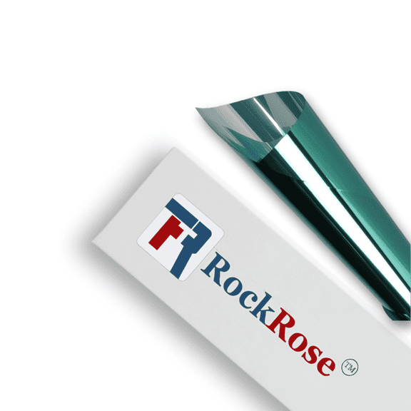 Rockrose Pet Building Tint Window Shield - Window Film for Heat-Blocking, and UV Protection - One Way Window Privacy Film - Window Tint for Home and Office - Size 36" X 15ft (Green-Silver)