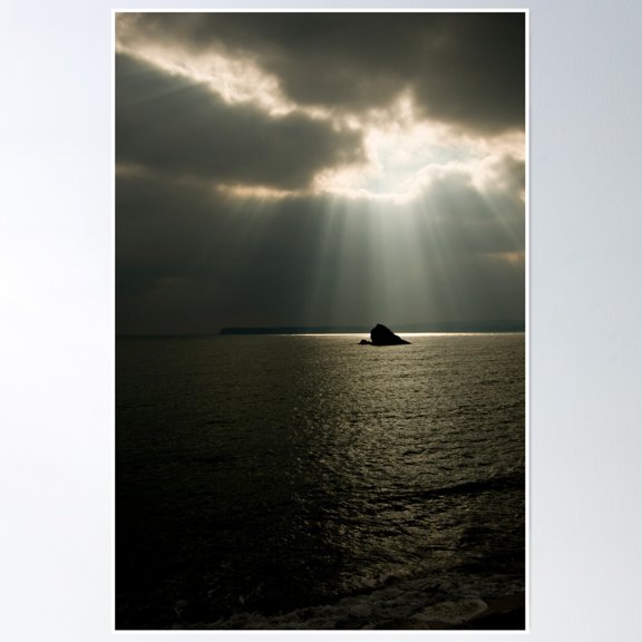 Rocks At Meadfoot Beach, Torquay, Devon Poster Wall Art, Modern Wall Decor, 24x36 UNFRAMED