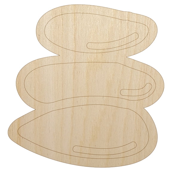 Rocks Cairn Pile of Stones Hiking Trail Marker Wood Shape Unfinished Piece Cutout Craft DIY Projects - 4.70 Inch Size - 1/8 Inch Thick