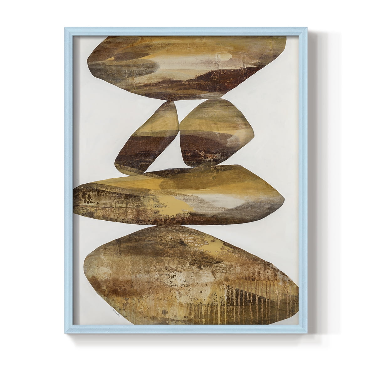 Rocks I in Blue Solid Wood 8 x 10 Framed Print