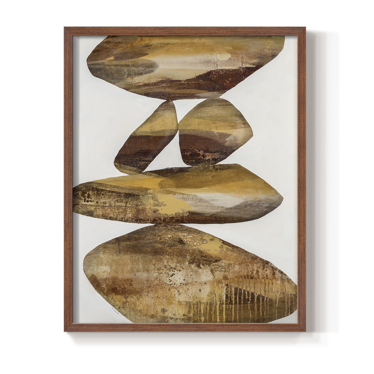 Rocks I in Brown Solid Wood 8 x 10 Framed Print