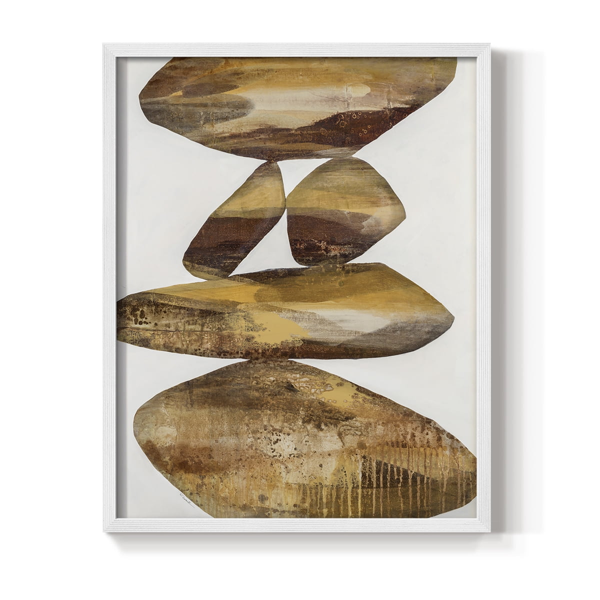 Rocks I in White Solid Wood 8 x 10 Framed Print