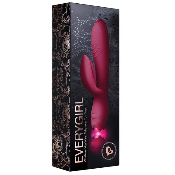 Rocks Off Every Girl Rabbit Vibrator, Burgundy