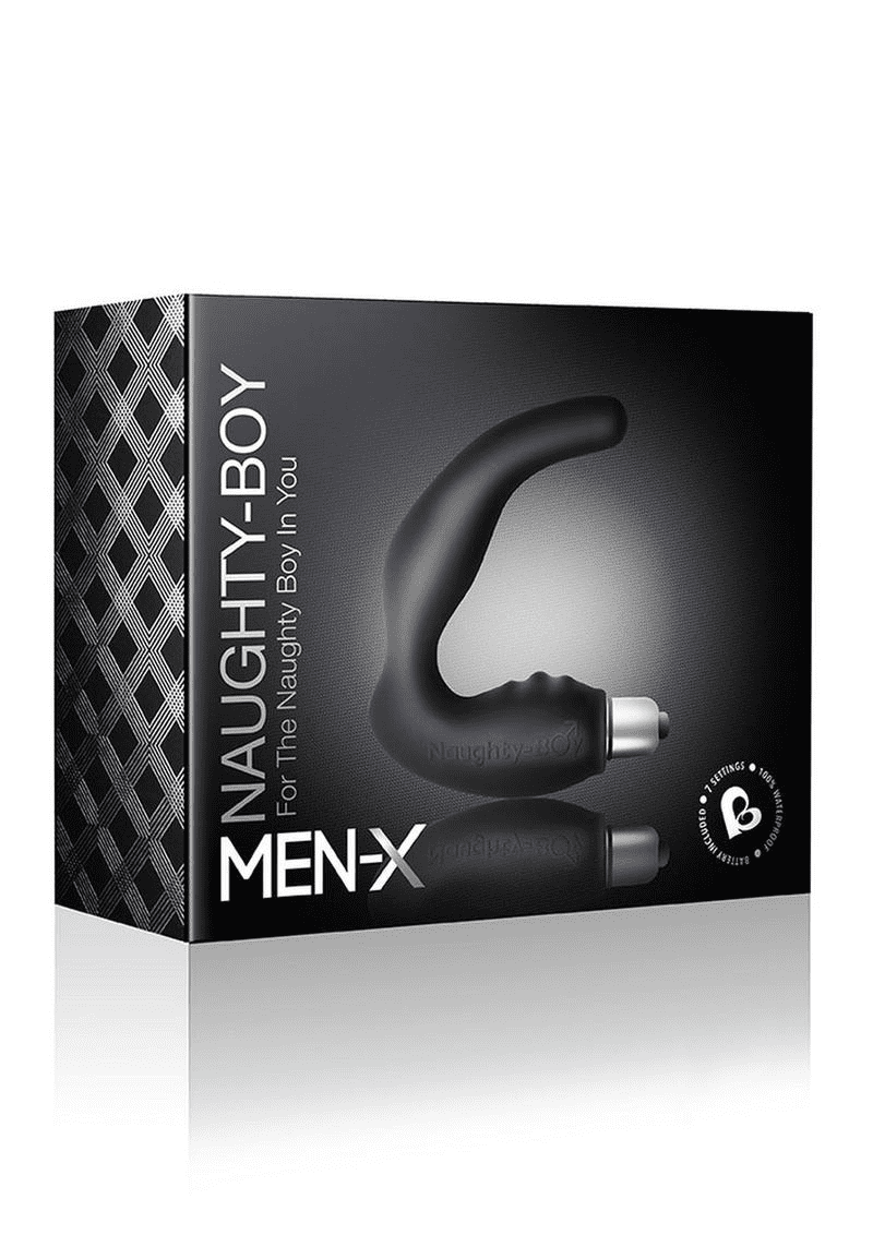 Rocks Off Naughty Boy Silicone Vibrating Waterproof Prostate Toy, Black