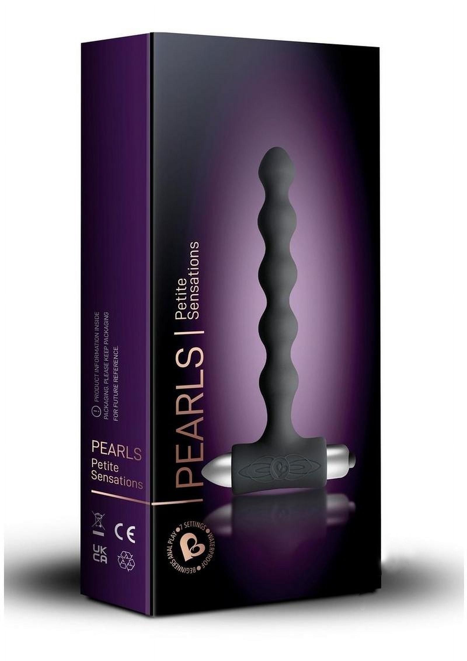 Rocks Off Pearls Petite Sensations Vibrating Silicone Anal Probe, Black