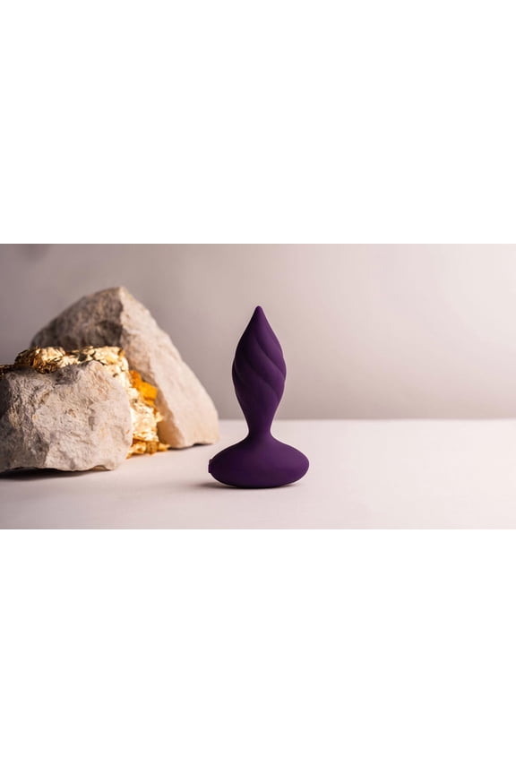 Desire Rechargeable Silicone Vibrating Anal Plug with Remote Control, Purple