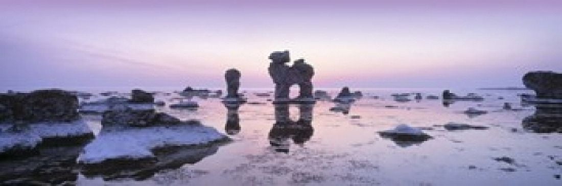 Rocks On The Beach Faro Gotland Sweden Canvas Art - Panoramic Images (18 x 6)
