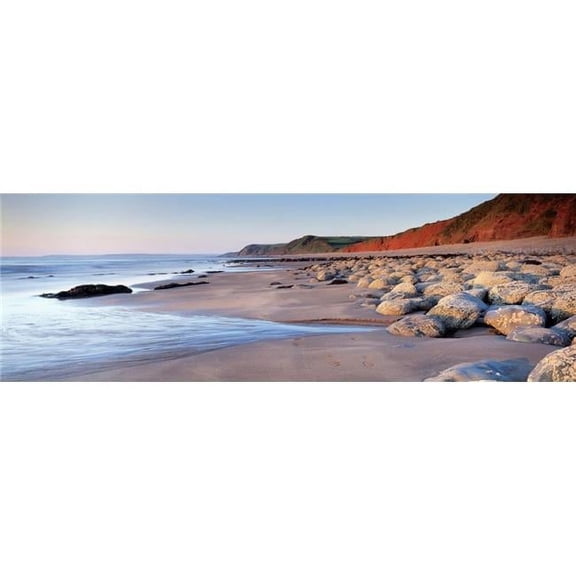 Rocks On The Beach Peppercombe North Devon Devon England Poster Print, 36 x 12