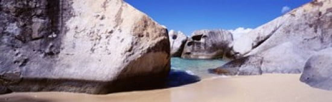 Rocks On The Beach Virgin Gorda British Virgin Islands Canvas Art - Panoramic Images (18 x 6)