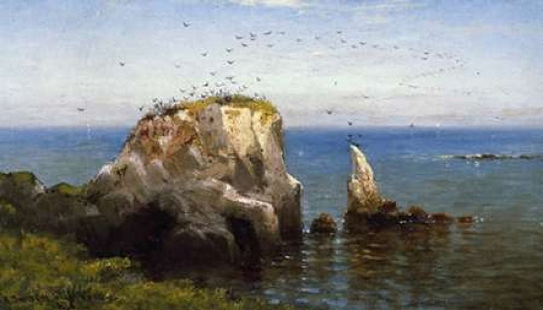 Rocks On The Sonoma Coast California Canvas Art - Robert Swain Gifford (24 x 36)