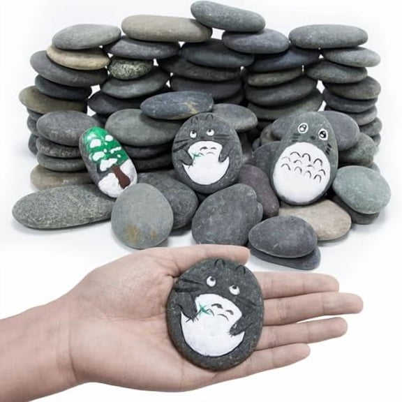 Rocks for Painting 18 Pounds (Only 70-85pcs) 2-4 River Rock for Paint Natural Flat & Smooth Stones for Painting for Kids & Adult Craft Father's Day Gift$$Art & Craft